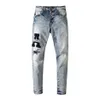 Jeans de moda Jeans Men Hole Jean Hip Hop Letter Streetwear