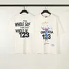 デザイナーファッション服ラグジュアリーメンズティーTシャツハイストリートアメリカンRRR123ノンフォグルーズブルークロスプリント古い丸い首短袖男性と女性の