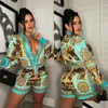 Kvinnors tvådelade byxor 2023 Spring Women Designer Print Jacket and Shorts 2pcs Set Outfits Ship Drop Delivery Apparel Womens Clothin DHZ54