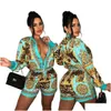 Kvinnors tvådelade byxor 2023 Spring Women Designer Print Jacket and Shorts 2pcs Set Outfits Ship Drop Delivery Apparel Womens Clothin DHZ54