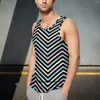 Herren -Tanktoper farbenfrohe nordische Linien Top männliches Pastelldruck Training übergroße Strand Mode maßgeschneiderte ärmellose Hemden