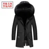 Men's Trench Coats Winter Black Men Overcoat Rex Liner Faction Overcome Jackets Male Long Casual Big Fur Collar Coat