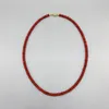 Cara Folisaunique Rondelle forma de colar de coral vermelho para mulheres jóias casuais de pedra