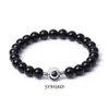 8mm Bright blu nero Occhi malvagi naturale Stone Tiger Eye Ametista Bracciale per donne Coppia Gioielli