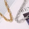 Chains European Trendy Punk Golden Metal Guba Thick Necklace For Women Statement Gold Color Chain Jewelry