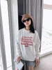 Men's Hoodies Sweatshirts Mm6 Margiela Red Foam Printing Round Neck Sweatshirt Men''s High Quality Loose Comfortable Letter Pullover 230823