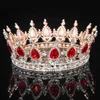 Queen King Tiaras and Crowns Bridal Women Rose Gold Color Crystal Headpiece Diadeem Bruid Huwelijk Haar Accessoires H0827265J