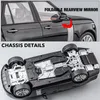 Diecast Model Auto Large 1/18 Range Rover SUV Off-road Voertuig Alloy Model CAR Diecast Scale Static Collection Sound Light Toy Car Cadeau voor kinderen 230823