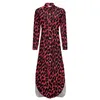 캐주얼 드레스 자주색 레오파드 쉬폰 드레스 동물 프린트 카와이 한국 패션 여성 섹시 디자인 의류 ​​큰 크기 4xl 5xl