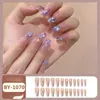 Valse nagels draagbare manicure Franse nep vierkante kop faux vingernails nagel tips volledige deksel medium /lange lengte pers op meisje