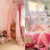 Crib Netting Baby Bed Hung Dome Mosquito Net Kids Bedroom Circular Dome Crib Canopy Nursery Bedroom Room Decoration Pography props 230823