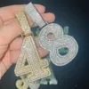 Ketten Doppelschicht-Initialen Brief Anhänger ECED CZ Zirkon Hip Hop Halskette für Männer Frauen Kettenkettenmustern Schmuck Single A-Z.
