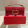 2023 Donna Perline Borse con paillettes Borsa firmata Borsa da donna Borsa a tracolla di lusso Borsa a spalla singola Glittering Shining 2 taglia 5A