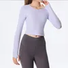 LL Align Yoga T-shirt d'entraînement à manches longues pour femme Slim Gym Swiftly Tech T-shirts de fitness entièrement extensibles Définir les hauts de course Populaire Bodybuilding Tee Girl