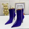 Aquazzuras Heels Bot Designer Velvet zamsz skórzany spacer Buty Buty Kobiety moda najwyższej jakości zimowe style Matignon Bootie High Heel