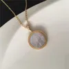 Pendant Necklaces Casual Gold Color Plating Round Disc With Shell Decorated Necklace For Mather's Day Gift Bohemia Sweater Decoration