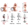 Slip Mutandine Piccole dimensioni Perline anali in metallo Butt Plug Mini Arcobaleno Oro rosa Gioielli in cristallo Trainer Dildo Masturbazione Giocattolo del sesso 230824