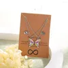 Chains INS Style Couple Necklace Personalized Fashion Chain Splice Butterfly Pendant 2 Pieces Set