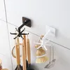 Kitchen Storage Self-adhesive Rotatable Hooks Multifunction Brush Hanger Wall Organizers Accessories Towel Holder Organizer