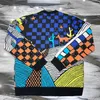 Tricots pour hommes à la mode dessin animé enfants amusant peint jacquard damier décontracté coton laine pull