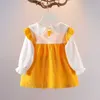 Girl's Dresses Embroidered Baby Kid Girl Dress Spring Autumn Princess Dress Lovely Cotton Long-sleeved Girl Clothing Rabbit A-line Dresses R230824