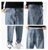 Jeans masculinos homens bolsos denim magro lápis calças primavera verão algodão casual calças diárias streetwear roupas