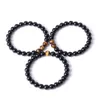 Bracelet élastique en pierre naturelle noire brillante, 8mm, œil de tigre, pour femmes et hommes, bijoux de Couple