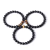 8mm Bright Black Natural Stone Tiger Eye Elasticity Bracelet For Women Men Couple Jewelry