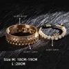 Bangle 3pcs الفاخرة Micro Pave Cz Crown Roman Numeral Bracelet Band Dudes Stainless Steel Dudes Rollie Macrame Men المجوهرات 230824