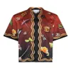 Casablanca mens designer shirts 22ss bar vodka whisky glass Hawaiian silk sets pants shorts short sleeve shirt214P