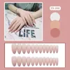 Faux Ongles Solide Givré Rose Long Ballet Faux Durable Matériau Sûr Imperméable Pour Les Amateurs De Manucure Et De Beauté