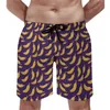 Men's Shorts Summer Board Banana Print Sports Green Yellow Pattern Beach Short Pants Casual Quick Dry Swimming Trunks Big Size