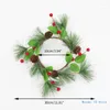 Candle Holders Festive Wreath Rings Pine Needle Flower For Thanksgiving Christmas