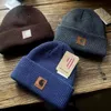Carhart Designer Artist Hats Mäns och kvinnors mössa Fall Winter Thermal Knit Corhart Hats Sticked Wool Hat Plus Velvet Cap tjockare mask frans vinterhatt