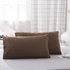 Pillow Case 2pcs/pair Solid Color Bedding Simple Pillowcase Decorative For El WeddingMachine Washable