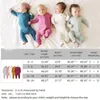 Barboteuses Fibre de bambou bébé fermeture éclair pied barboteuse bébé garçon fille vêtements né Onesie bébé combinaison solide à manches longues bébé pyjamas 024 mois 230823