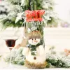 Julröd vinflaska täckpåsar god jul dekoration semester hemfest jultomten julförpackning