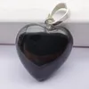 Pendentif Colliers Naturel Noir Agate Pierre GEM Coeur Lucky Bijoux S3031