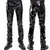 Pantalons pour hommes Brillant PVC Latex Pantalons Hommes Moto Noir Mens Mode Faux Cuir Équitation Étanche Moteur Biker Mâle Rue