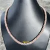 Bling Jewelry Pass Diamond Tester Collar de plata VVS Moissanite Diamond 8MM Cadena de cuerda helada Collares para hombres