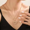 Collares colgantes Diseño de nicho Personalidad Dos conjuntos Collar en forma de corazón Perla Ojo del diablo Tendencia para mujeres