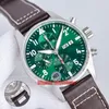 Orologi iwsfactory iwsf 41mm cronografo automatico automatico A69385/ETA7750 MOVIMENTO MENS ORGHI VERCO VERDE RILASCIO QUAST RILASCIO CINTURA GENSI