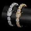 Bracelet 10/12mm carré luxe bulle groupée Hip Hop glacé Tennis Bracelet Bling CZ pour hommes bijoux 230824