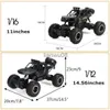 Elektrik/RC Araba Büyük Boyut RC Araba 112 37cm 4WD 24G Radyo Uzaktan Kumar Oyuncak Araba 202 Yüksek Hızlı Kamyon Offroad Kamyon Çocuk Oyuncakları X0824