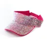 Glanzende bling strass vizieren voor dames heren zon strandhoeden casual sport verstelbare zomerpet bling strass hoed voor buitenfeest golf tennis 0825