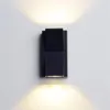 Vägglampor LED Utomhus tänds ner IP65 Vattentät Vit Black Modern Sconce Fixtures Lamp 220V 110V Exteriör Hembelysning