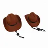 Vêtements pour chiens Chapeau pour animaux de compagnie pour chat Western Cowboy Triangle Écharpe Po Prop Cap Halloween Street Party Accessoires