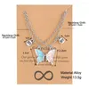 Chains INS Style Couple Necklace Personalized Fashion Chain Splice Butterfly Pendant 2 Pieces Set