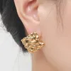 Boucles d'oreilles à tige en or jaune massif 18 carats, carré pour femmes, timbre AU750