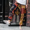 Mężczyźni kobiety workowate spodnie harema hip hop joggery przyczynowe luźne spodnie aladdin krocze szerokie nogi bawełniane spodnie lniane pantelones hombrelf20230824.